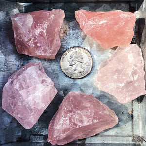 rose quartz crystal rough