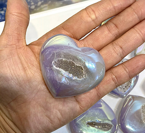 angel aura agate heart