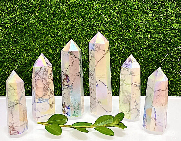 angel aura howlite obelisk tower