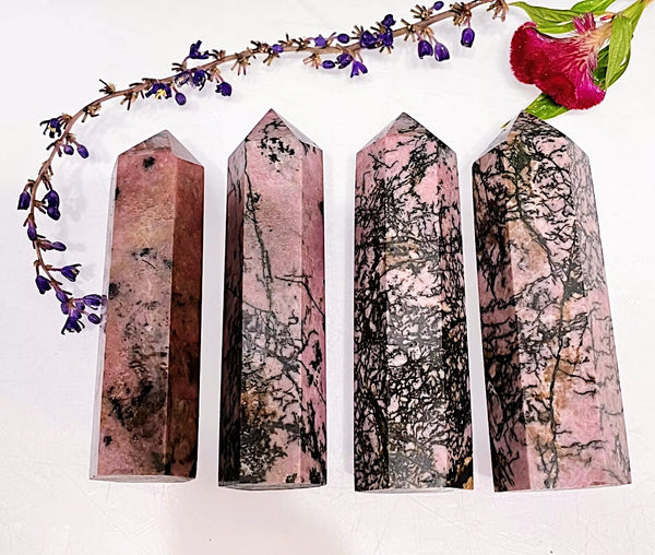 rhodonite obelisk crystal tower