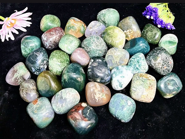 moss agate tumbled