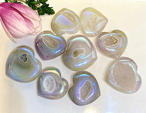 angel aura agate heart