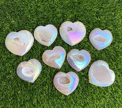 angel aura agate heart