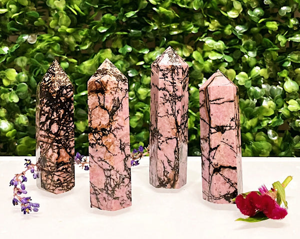 rhodonite obelisk crystal tower