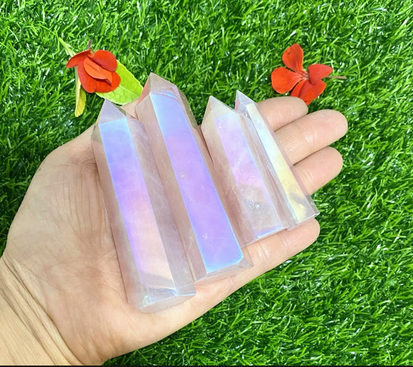 angel aura rose quartz obelisk tower