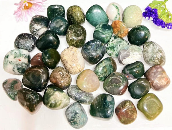 moss agate tumbled