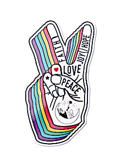 peace and love vinyl sticker