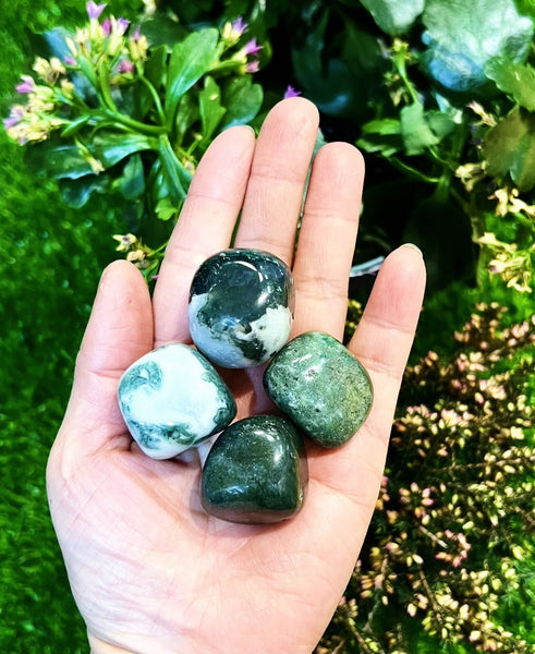 moss agate tumbled